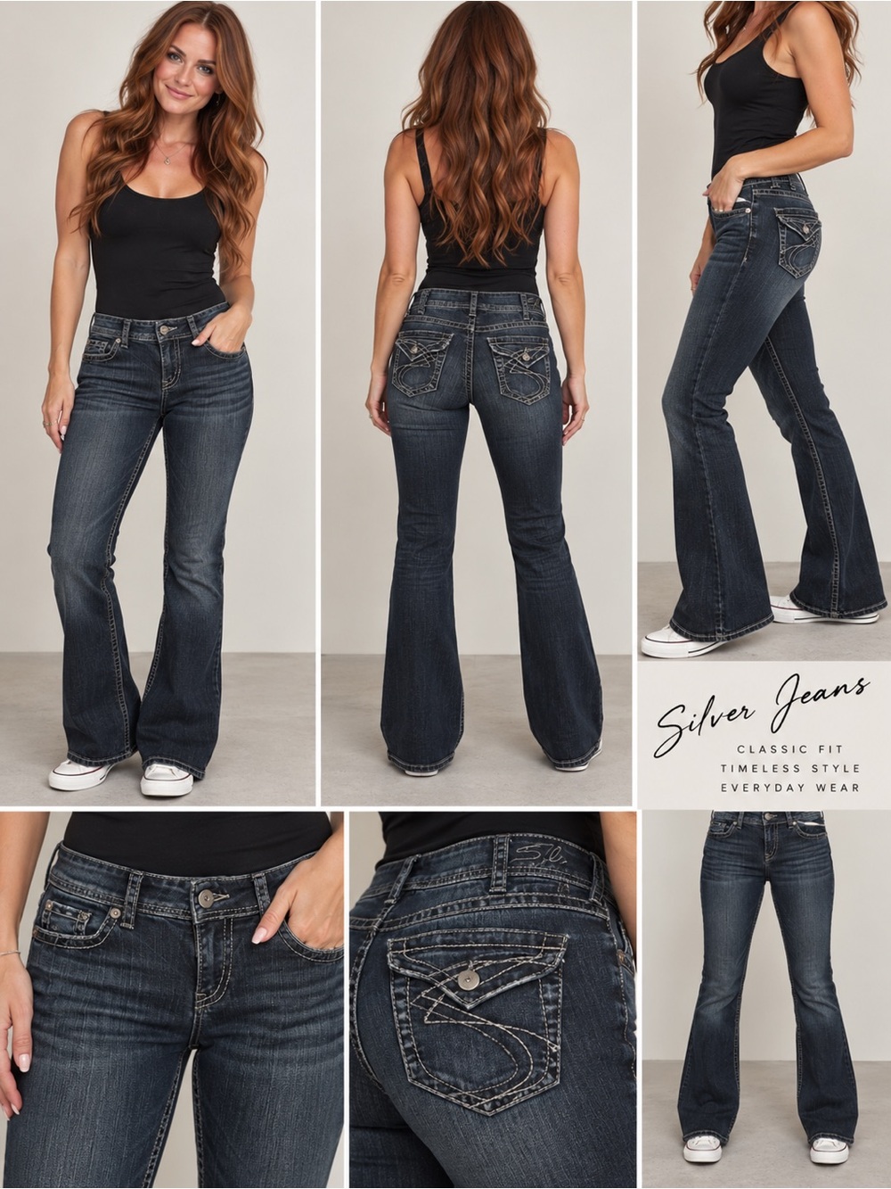 Silver Aiko bootcut jeans